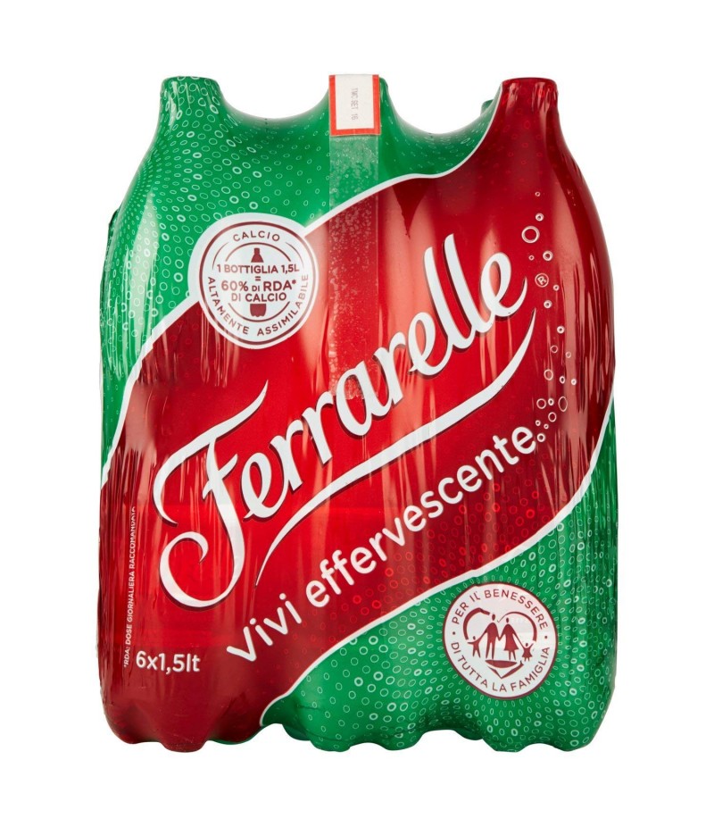 Ferrarelle Acqua Minerale Effervescente Naturale 1.5L (Confezione da 6) 