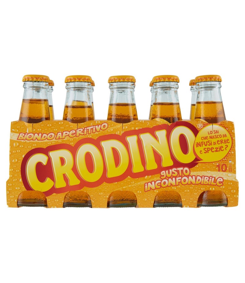 Crodino - Aperitivo Biondo, 100 ml (Pacco da 10) 
