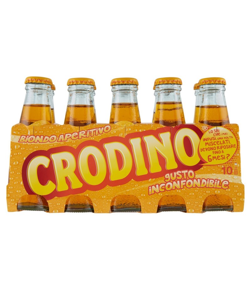 Crodino - Aperitivo Biondo, 100 ml (Pacco da 10) 