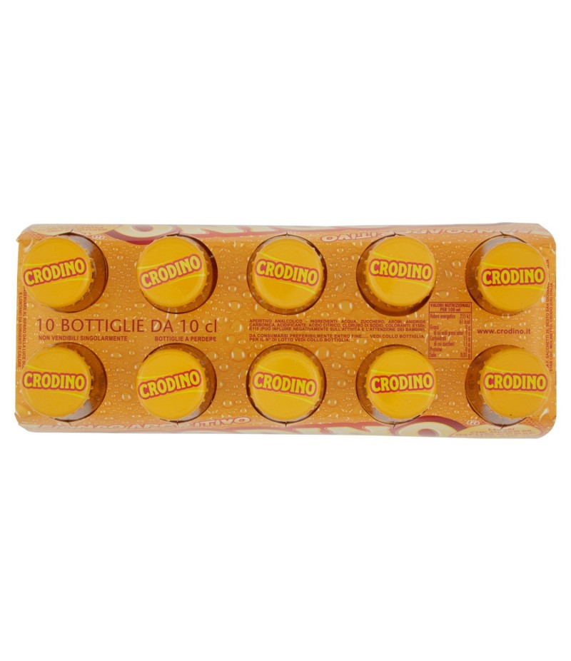 Crodino - Aperitivo Biondo, 100 ml (Pacco da 10) 