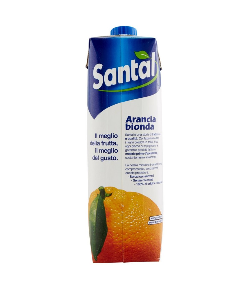 Succo Santal Arancia Senza Zucchero lt 1 Brik - Terranova Alimenti
