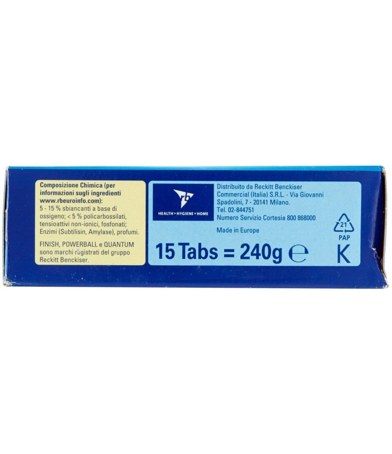 Finish Power Detergente LAVASTOVIGLIE , 15 Tabs Regular, 280 gr Finish Power Detergente LAVASTOVIGLIE , 15 Tabs Regular, 280 gr