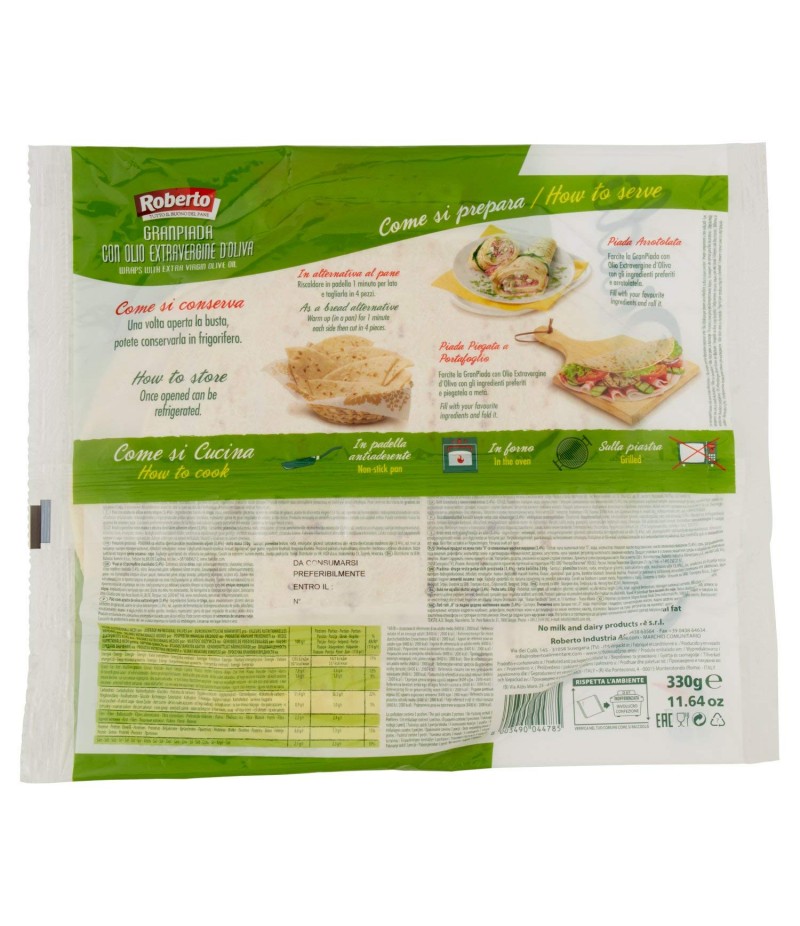 Granpiada con olio extravergine di oliva sfogliata e sottilissima roberto 330 g Granpiada con olio extravergine di oliva sfogliata e sottilissima roberto 330 g
