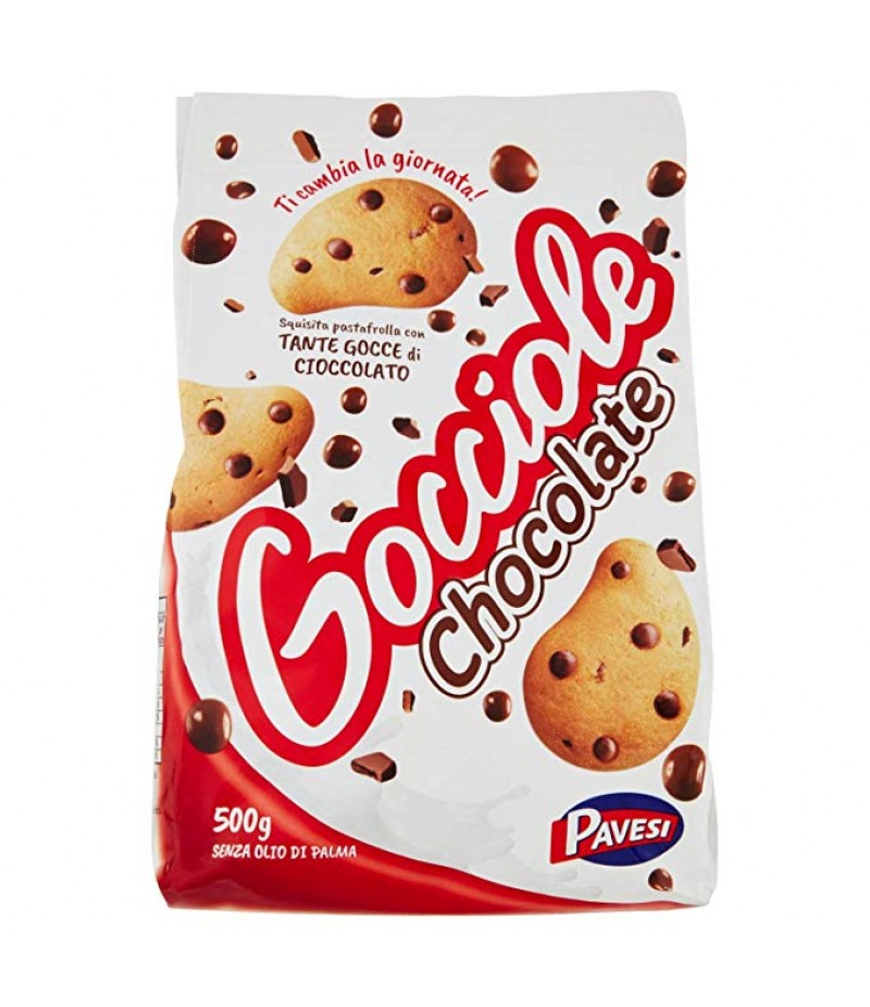 Pavesi Biscotti Frollini Gocciole Cioccolato, Biscotti da Colazione - 500 gr
