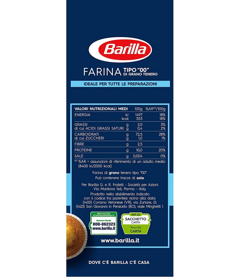 Farina barilla tipo ''00'' fariana di grano tenero Farina barilla tipo ''00'' fariana di grano tenero