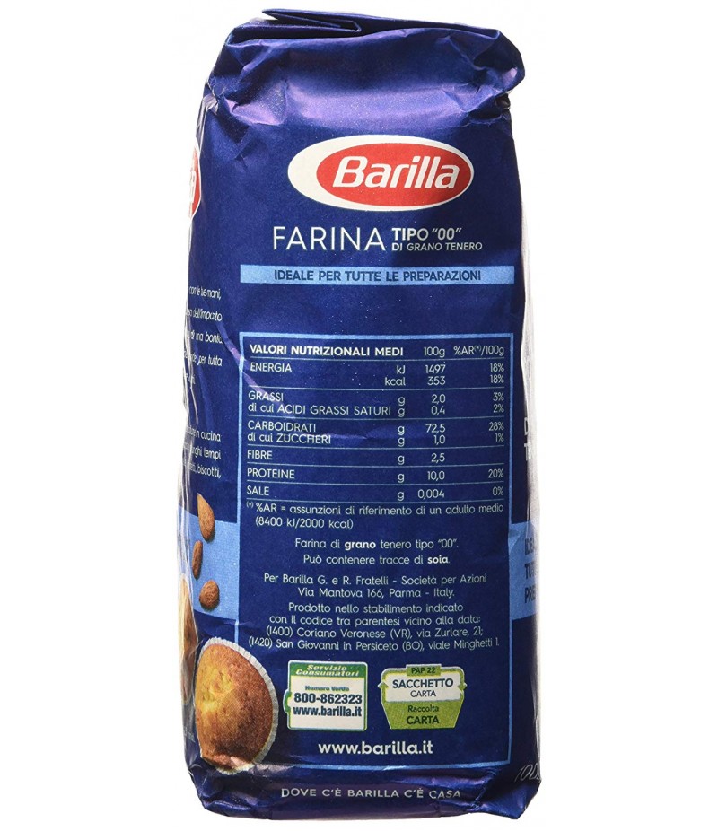 Farina barilla tipo ''00'' fariana di grano tenero Farina barilla tipo ''00'' fariana di grano tenero