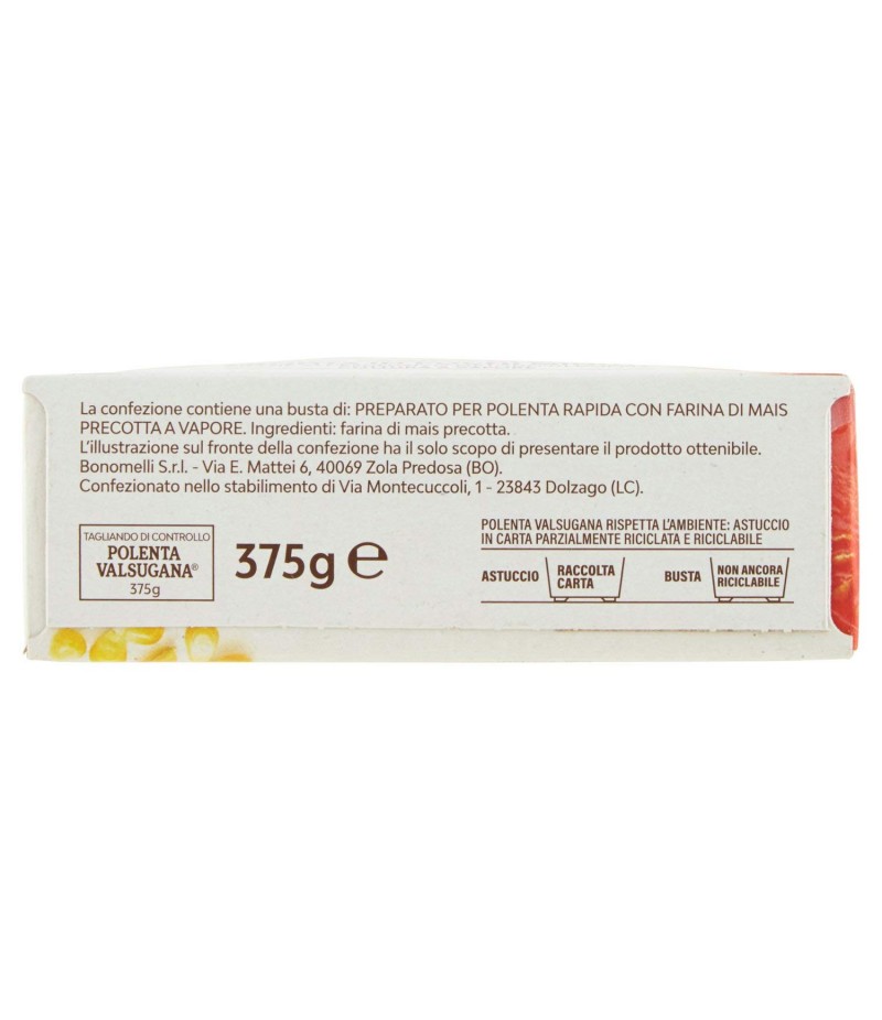 POLENTA VALSUGANA la classica 100% farina di mais pronta in pochi minuti 375g POLENTA VALSUGANA la classica 100% farina di mais pronta in pochi minuti 375g