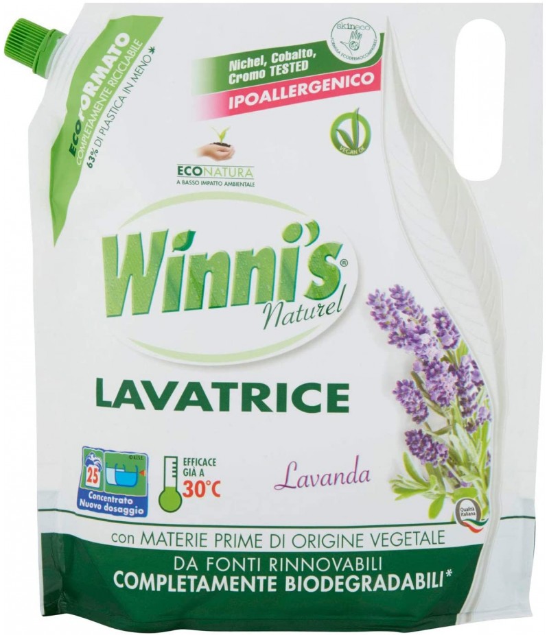 WINNI'S Naturel Lavatrice IPOALLERGENICO ECORICARICA 25 LAVAGGI Lavanda