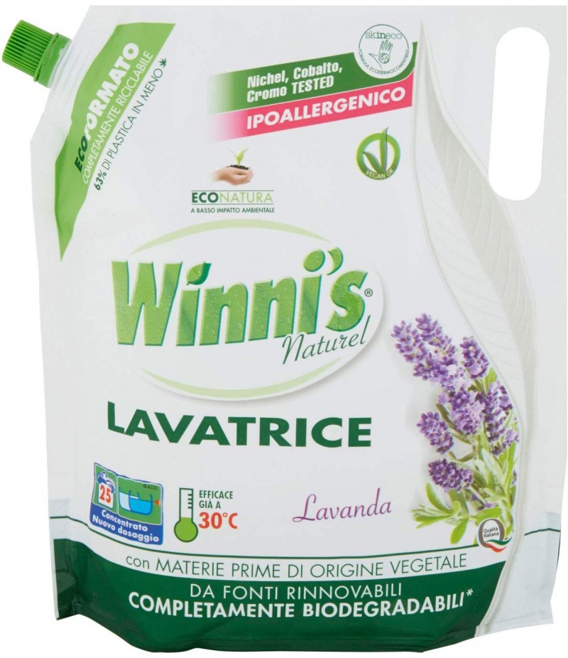 WINNI'S Naturel Lavatrice IPOALLERGENICO ECORICARICA 25 LAVAGGI Lavanda