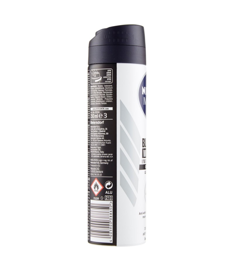 Nivea Men Deodorante Uomo Invisible Black & White Spray - 150 Ml - Nivea Men Deodorante Uomo Invisible Black & White Spray - 150 Ml -