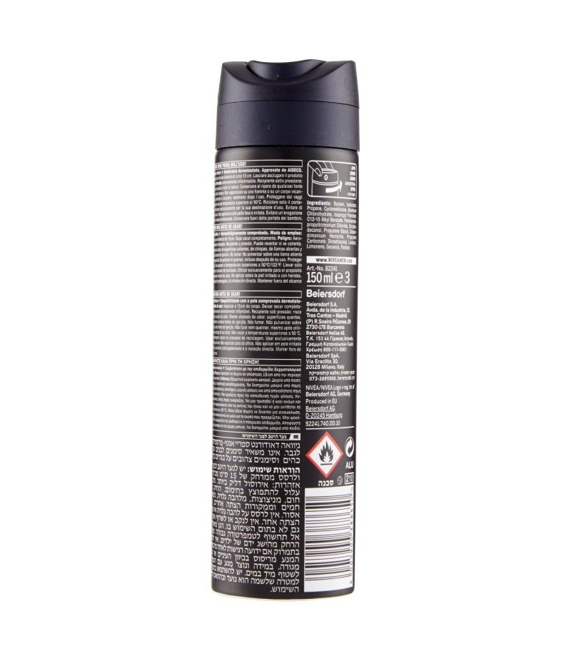 Nivea Men Deodorante Uomo Invisible Black & White Spray - 150 Ml - Nivea Men Deodorante Uomo Invisible Black & White Spray - 150 Ml -
