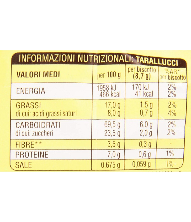 TARALLUCCI M.B. 800GR TARALLUCCI M.B. 800GR