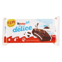 KINDER DELICE FERRERO - Prodotto di Pasticceria con Un Pan di Spagna e Una Farcitura al Latte, con Copertura di Cacao (10 x 39g) 