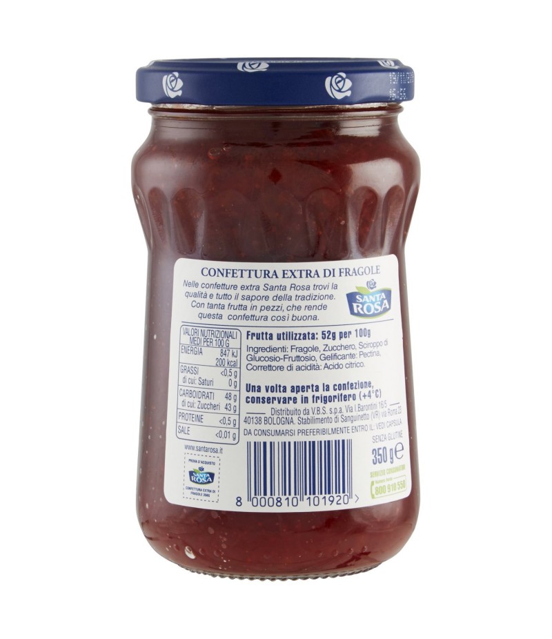 Santa Rosa - Fragole, Confettura Extra, 350 g